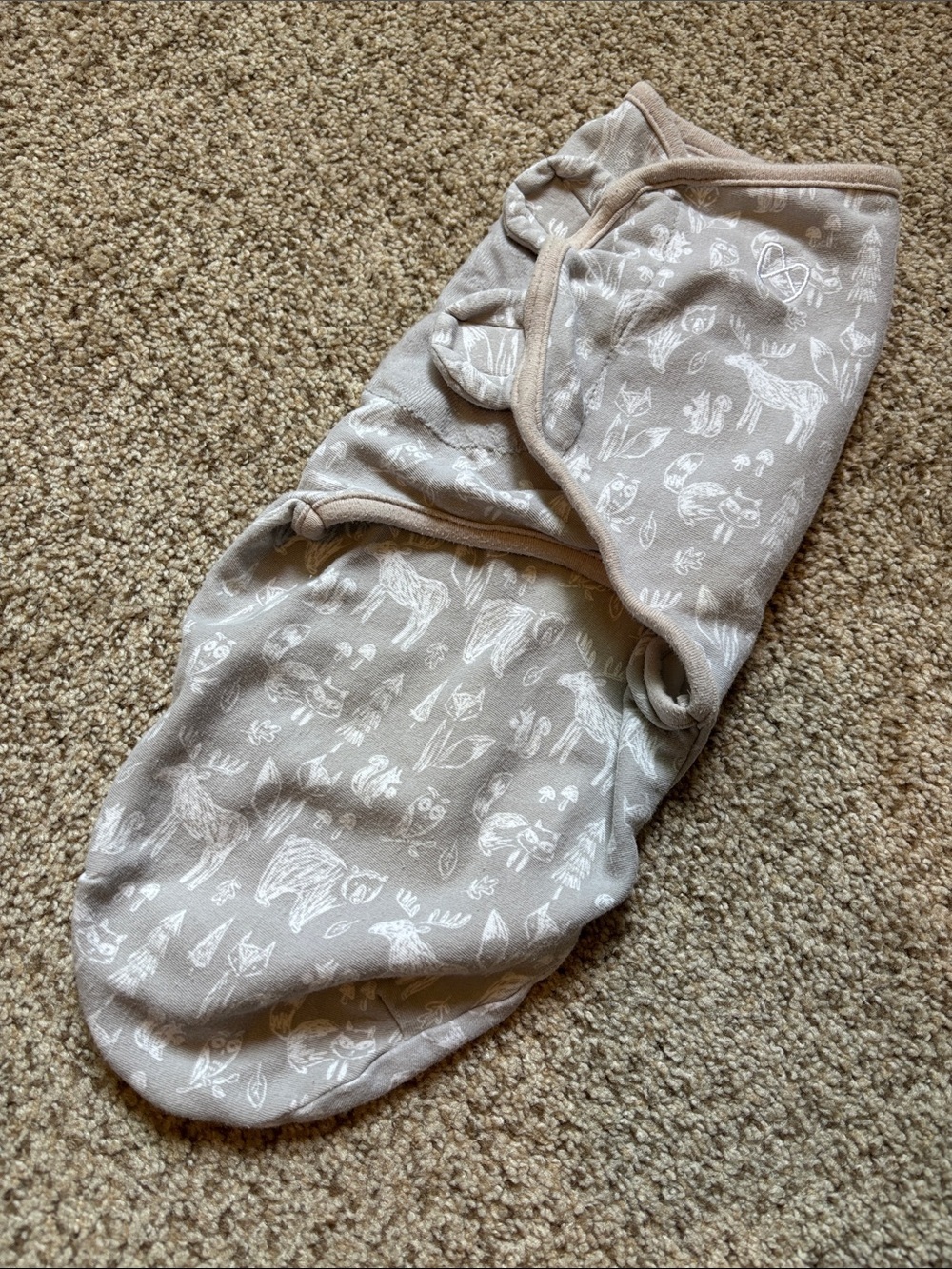 Swaddle Me 100% Cotton Swaddle Gray & White Woodland Creatures Print | Cozy
